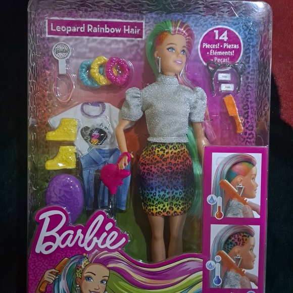 Barbie leopard Rainbow  hair - Picture 4 of 4